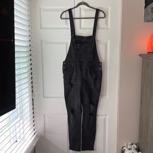 Ivy + Main Black Ripped Overalls